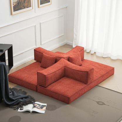 82 Inch Chenille Convertible Modular Sofa for Living Room