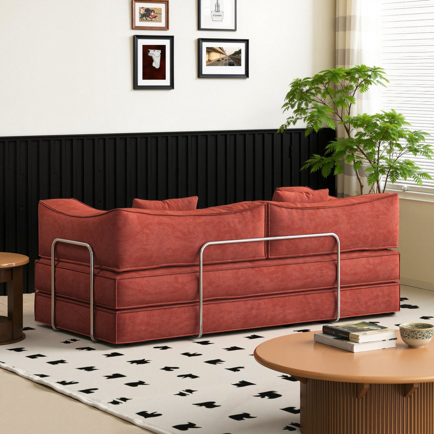 82 Inch Chenille Convertible Modular Sofa for Living Room