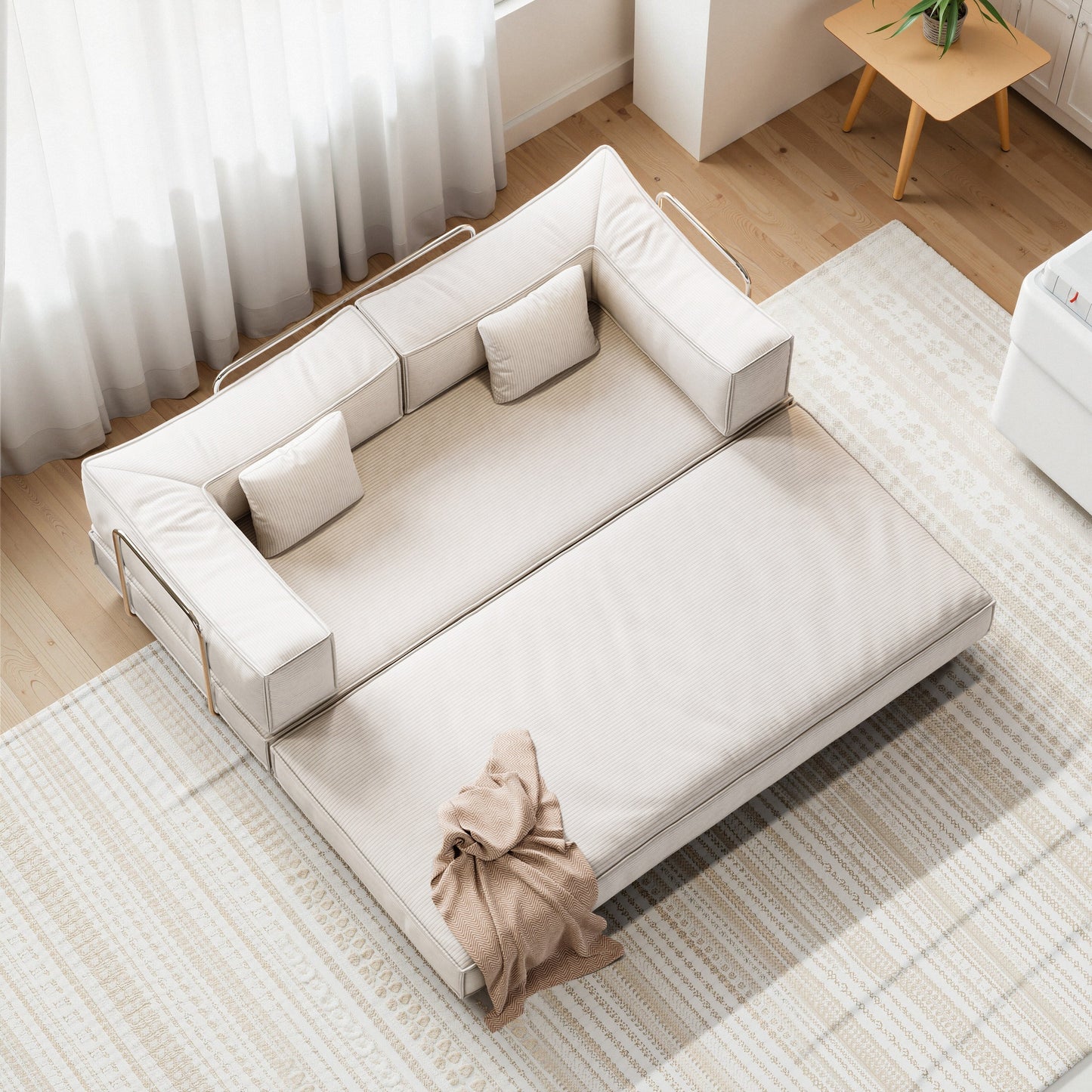 82 Inch Chenille Convertible Modular Sofa for Living Room