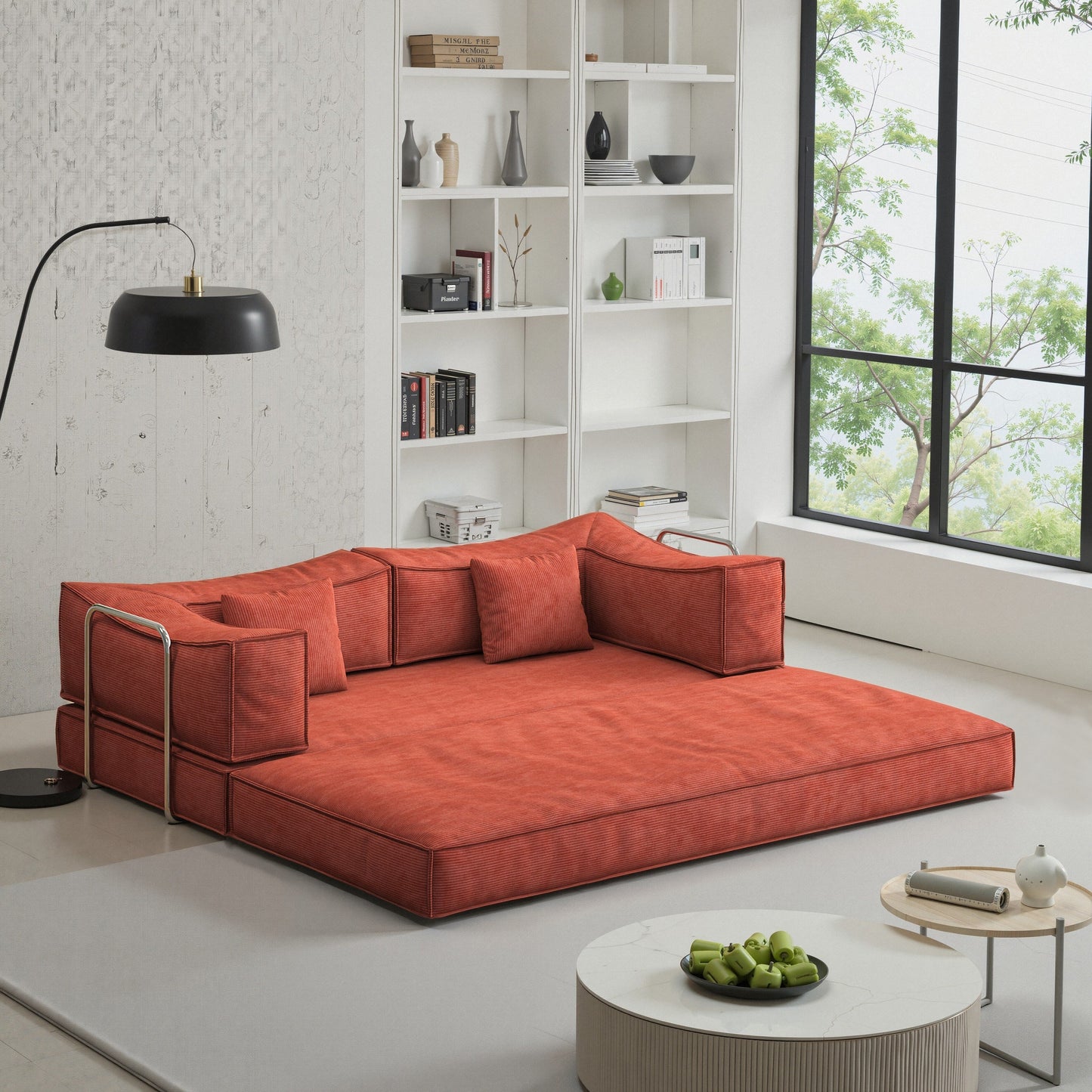 82 Inch Chenille Convertible Modular Sofa for Living Room