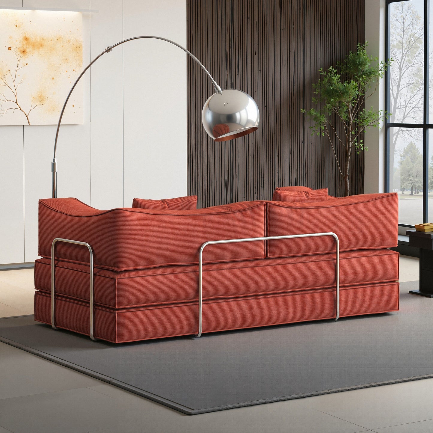 82 Inch Chenille Convertible Modular Sofa for Living Room