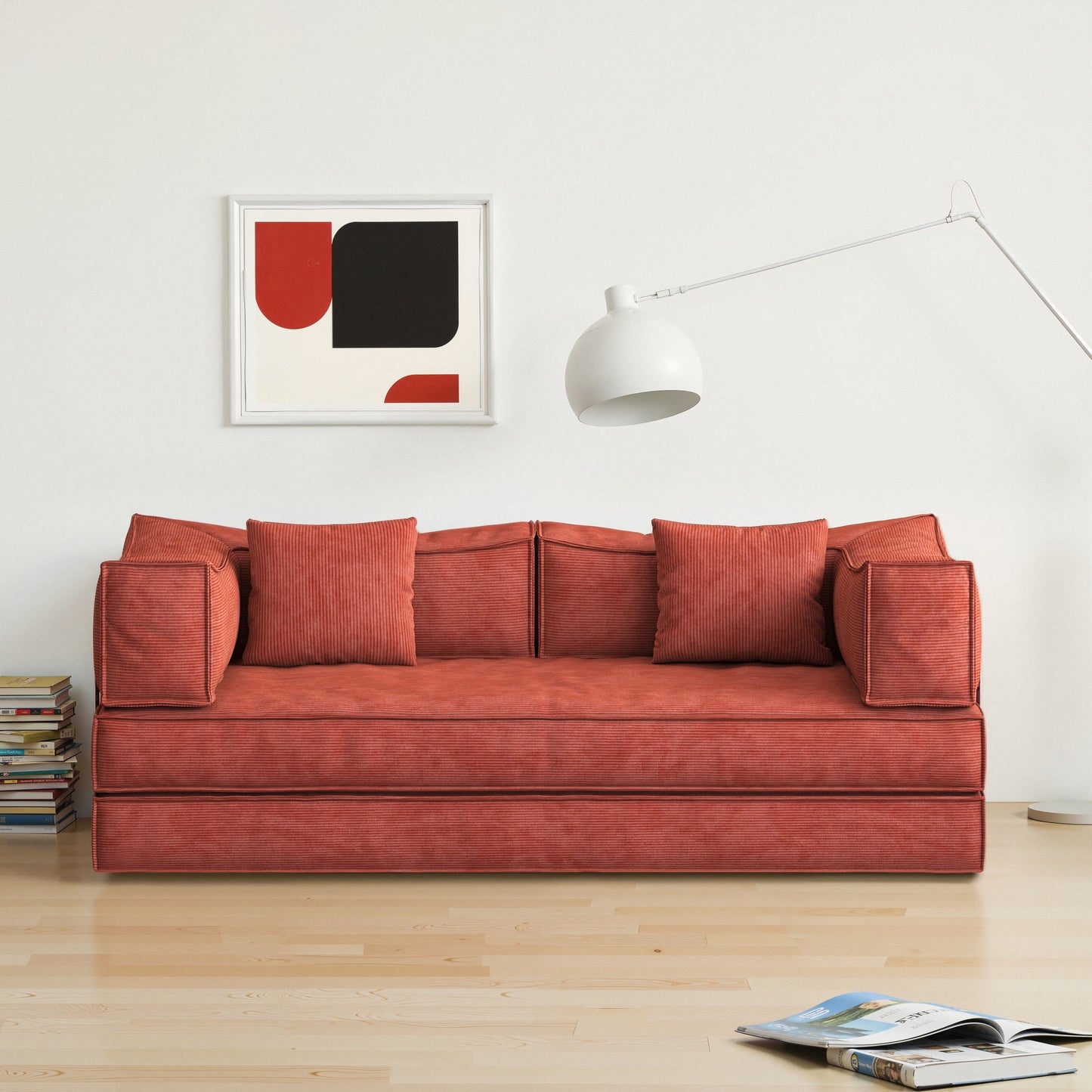 82 Inch Chenille Convertible Modular Sofa for Living Room