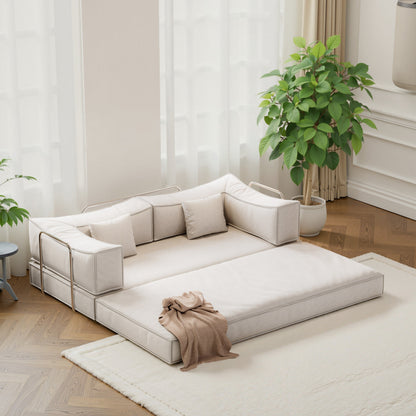 82 Inch Chenille Convertible Modular Sofa for Living Room