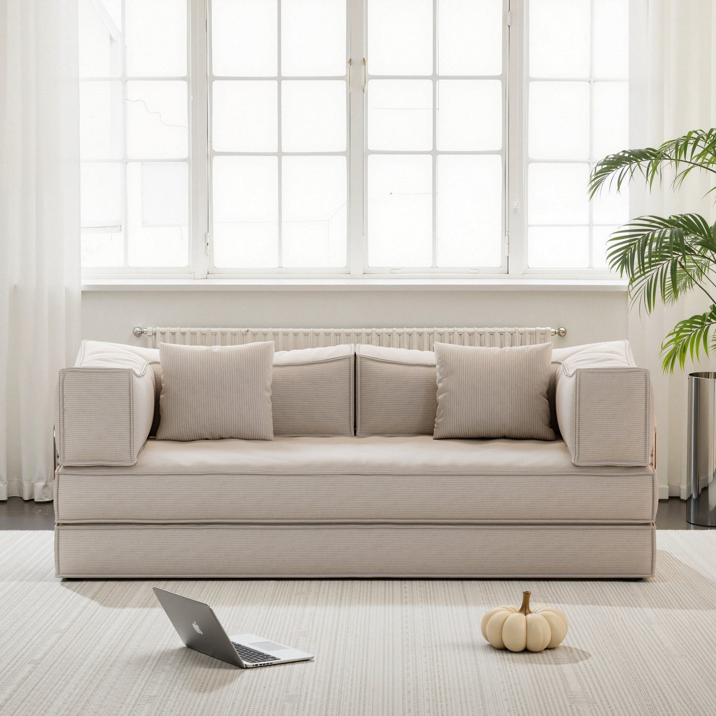 82 Inch Chenille Convertible Modular Sofa for Living Room