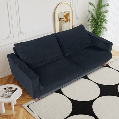 82.68 in. L Corduroy Mid-Century Modern Rectangle 2-Seater Loveseat with Square Arm