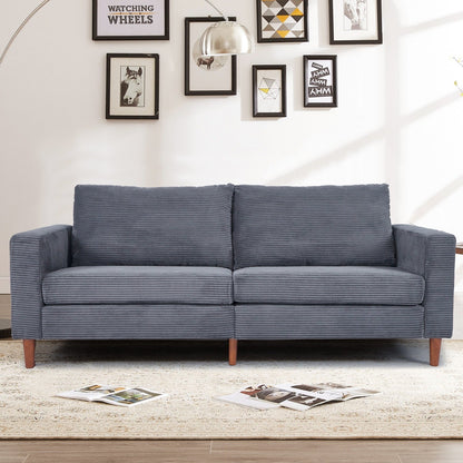 82.68 in. L Corduroy Mid-Century Modern Rectangle 2-Seater Loveseat with Square Arm