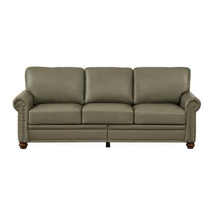 82.68 3-Seater Sofa PU Leather Sofa with Storage, Solid Wood And Metal Frame, 6-Leg Support, Under-Seat Storage Boxes