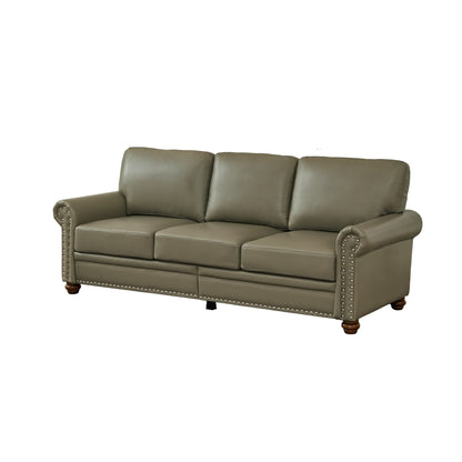 82.68 3-Seater Sofa PU Leather Sofa with Storage, Solid Wood And Metal Frame, 6-Leg Support, Under-Seat Storage Boxes