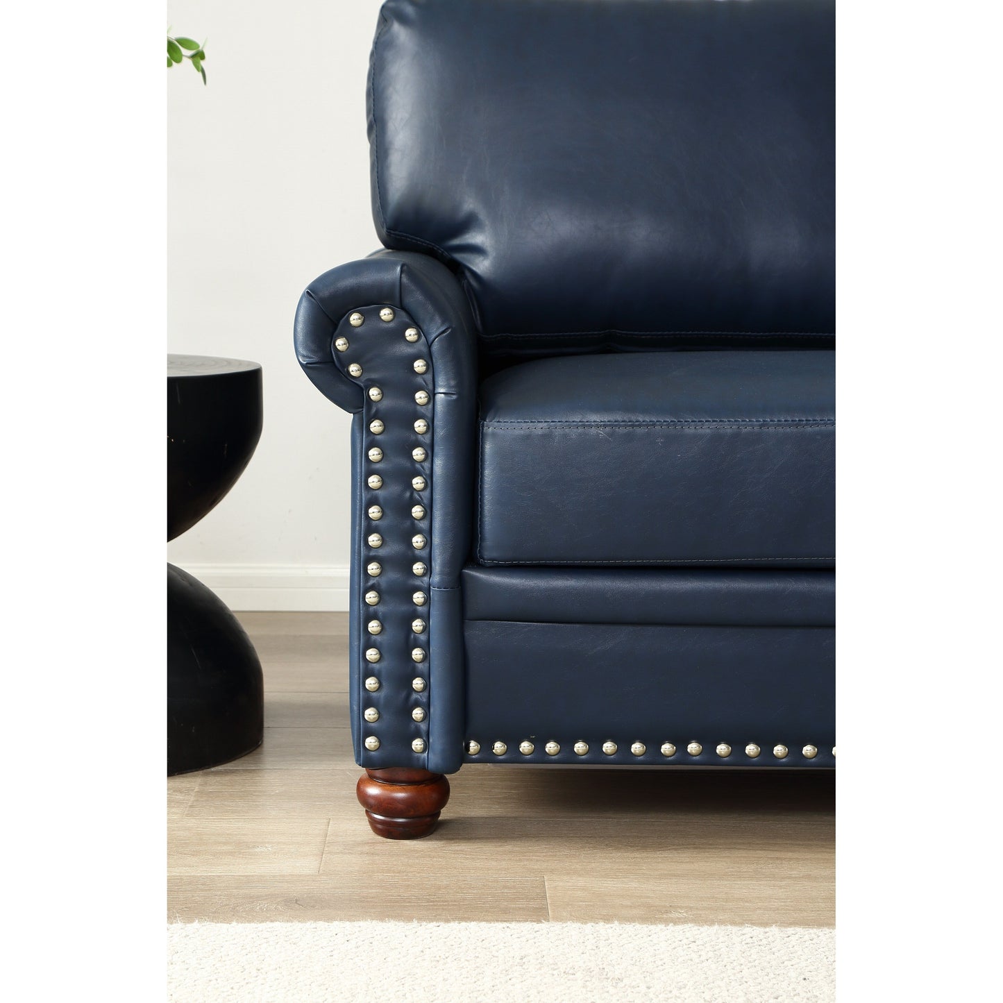 82.68 3-Seater Sofa PU Leather Sofa with Storage, Solid Wood And Metal Frame, 6-Leg Support, Under-Seat Storage Boxes