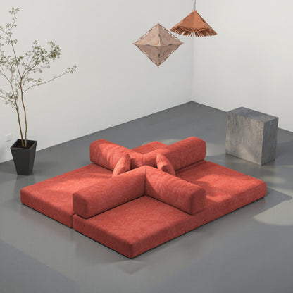 82.68 Foam 3-Seater Sofa Modular with Removable Backrest, 70cm Wide Seat, Washable Cover, Stainless Steel Frame