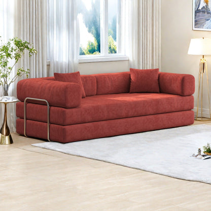 82.68 Foam 3-Seater Sofa Modular with Removable Backrest, 70cm Wide Seat, Washable Cover, Stainless Steel Frame