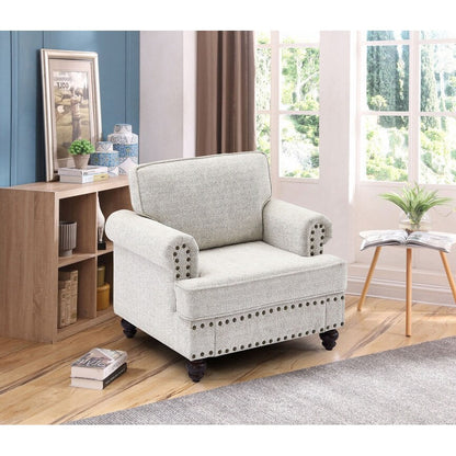 82 Modern 2 Seater Upholstered Sofa Couch with 2 Pillow,Nailhead Trim, Armrests and High Elastic Sponge Cushions