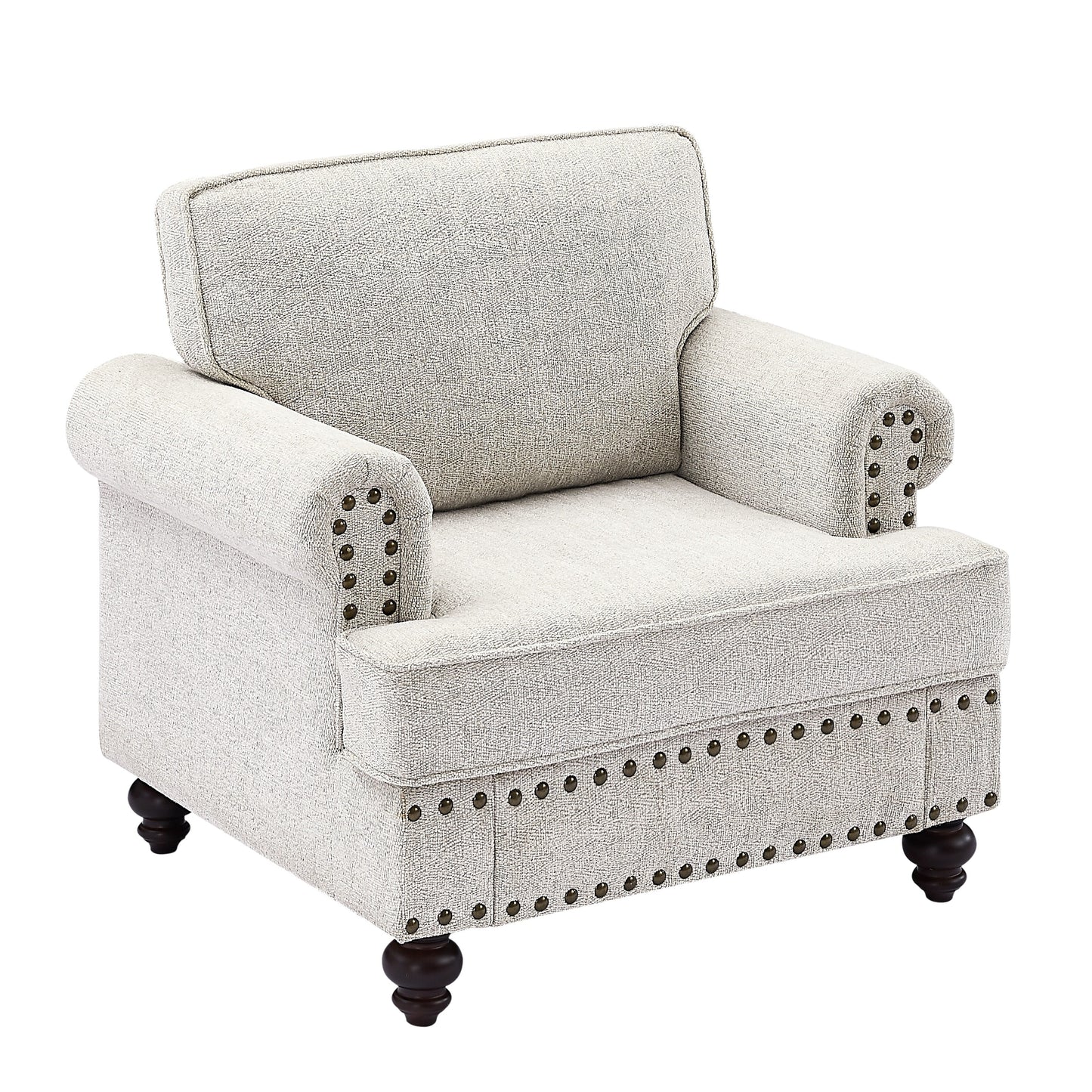 82 Modern 2 Seater Upholstered Sofa Couch with 2 Pillow,Nailhead Trim, Armrests and High Elastic Sponge Cushions