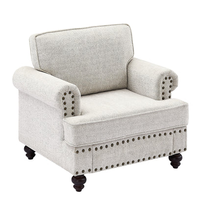 82 Modern 2 Seater Upholstered Sofa Couch with 2 Pillow,Nailhead Trim, Armrests and High Elastic Sponge Cushions