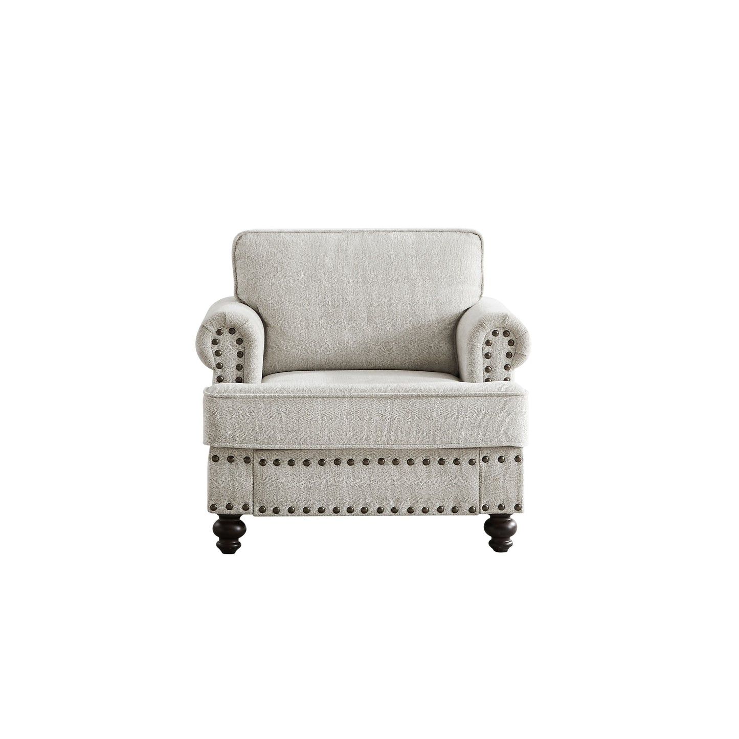 82 Modern 2 Seater Upholstered Sofa Couch with 2 Pillow,Nailhead Trim, Armrests and High Elastic Sponge Cushions