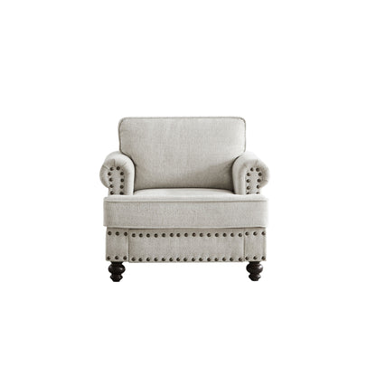 82 Modern 2 Seater Upholstered Sofa Couch with 2 Pillow,Nailhead Trim, Armrests and High Elastic Sponge Cushions
