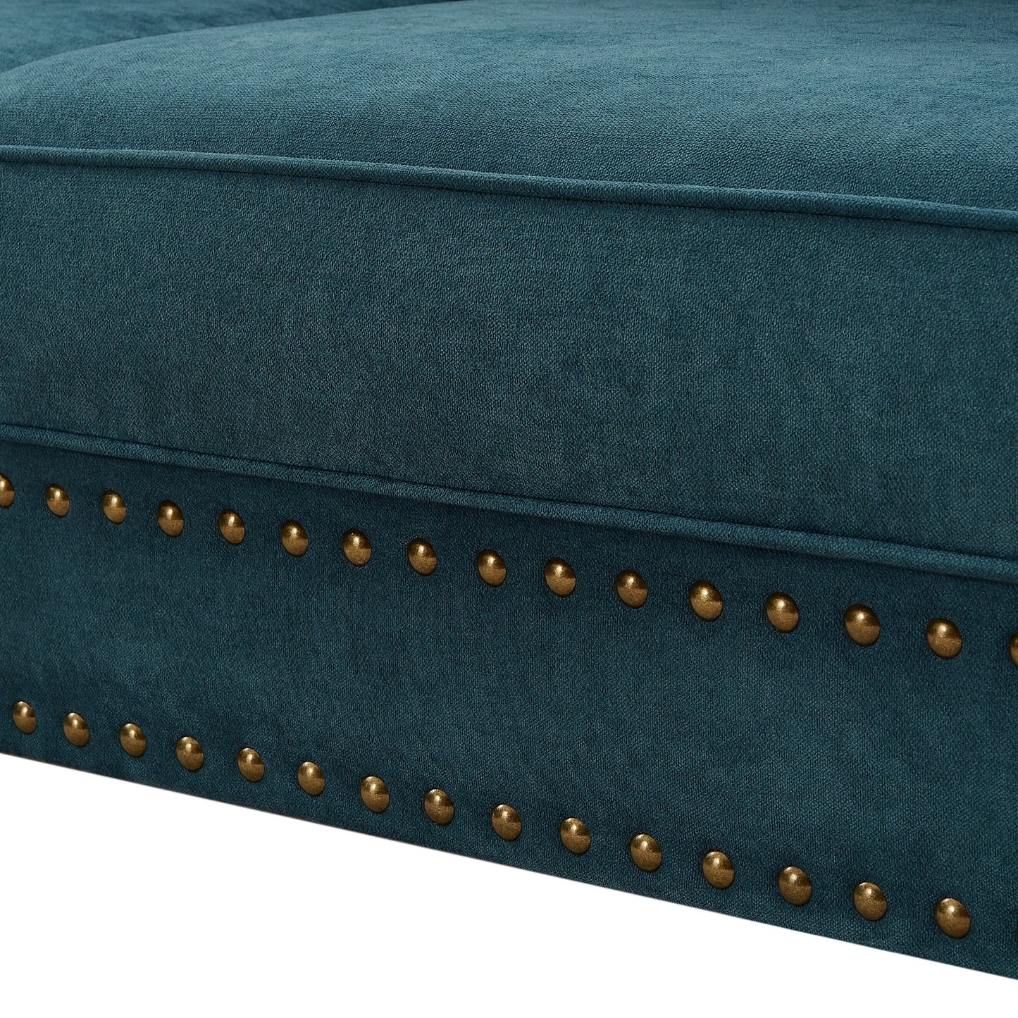 82'' Chenille Modern 3 Seater Sofa Couch with Brown Legs, 2 Pillow and Removable Cushions, Back