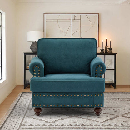 82'' Chenille Modern 3 Seater Sofa Couch with Brown Legs, 2 Pillow and Removable Cushions, Back