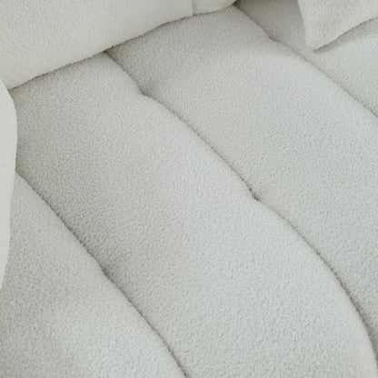 82'' Fabric 3-Seater Sofa with Plush Back Pillows, Solid Wood Frame, and Comfortable Foam Cushions