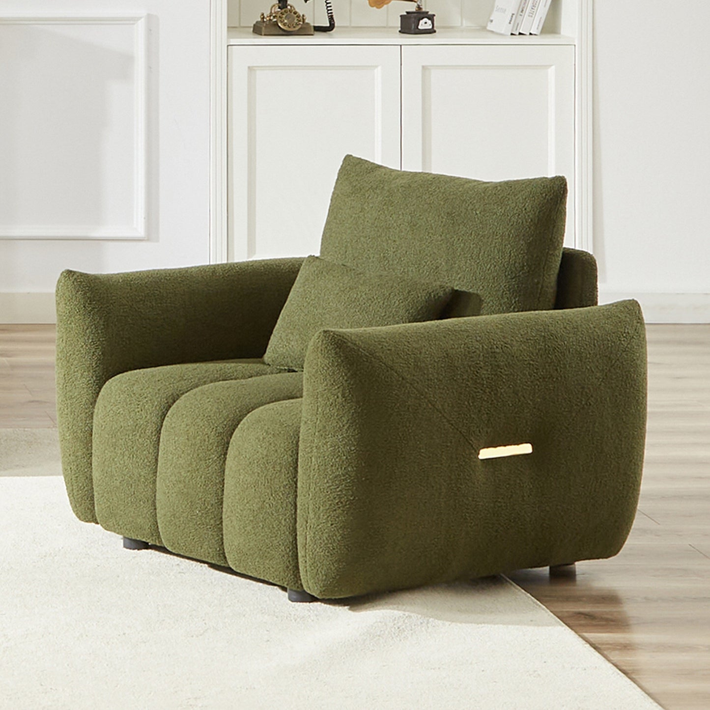 82'' Fabric 3-Seater Sofa with Plush Back Pillows, Solid Wood Frame, and Comfortable Foam Cushions