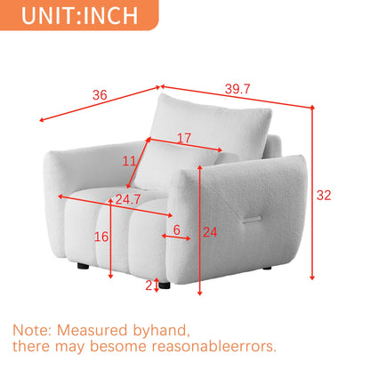 82'' Fabric 3-Seater Sofa with Plush Back Pillows, Solid Wood Frame, and Comfortable Foam Cushions