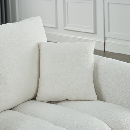 82'' Fabric 3-Seater Sofa with Plush Back Pillows, Solid Wood Frame, and Comfortable Foam Cushions