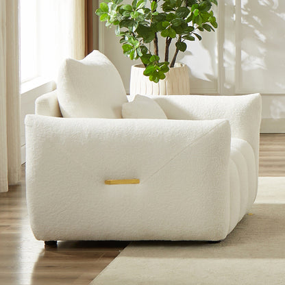 82'' Fabric 3-Seater Sofa with Plush Back Pillows, Solid Wood Frame, and Comfortable Foam Cushions