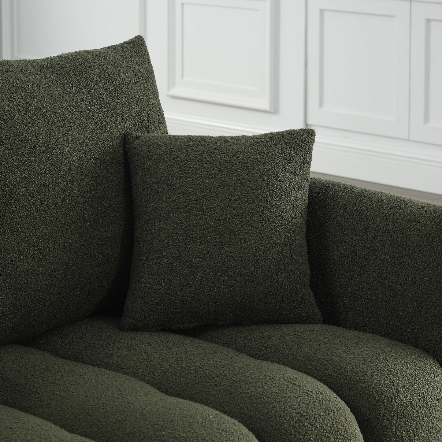 82'' Fabric 3-Seater Sofa with Plush Back Pillows, Solid Wood Frame, and Comfortable Foam Cushions