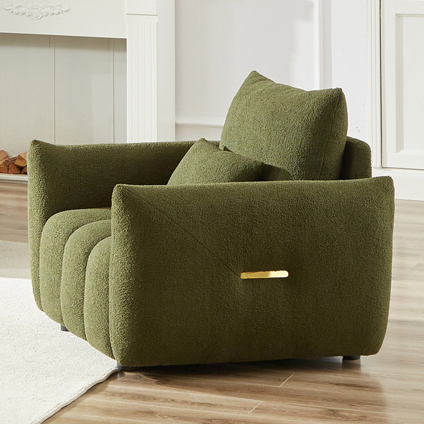 82'' Fabric 3-Seater Sofa with Plush Back Pillows, Solid Wood Frame, and Comfortable Foam Cushions
