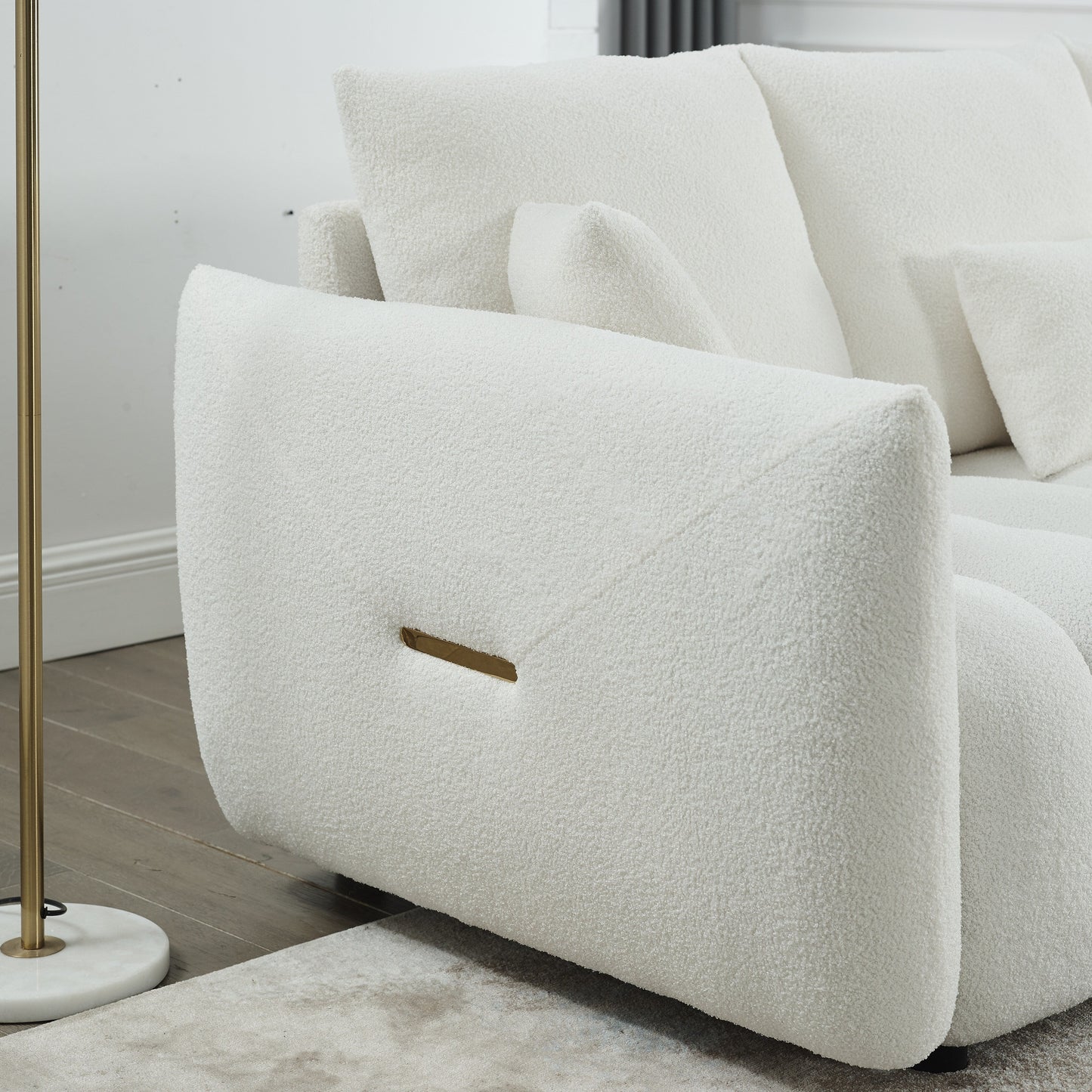 82'' Fabric 3-Seater Sofa with Plush Back Pillows, Solid Wood Frame, and Comfortable Foam Cushions