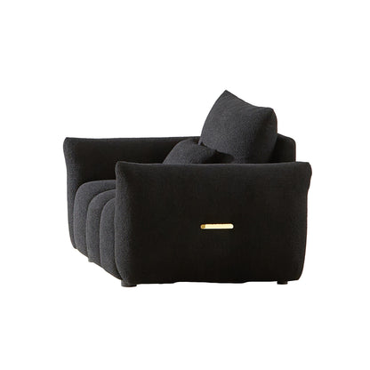 82'' Fabric 3-Seater Sofa with Plush Back Pillows, Solid Wood Frame, and Comfortable Foam Cushions