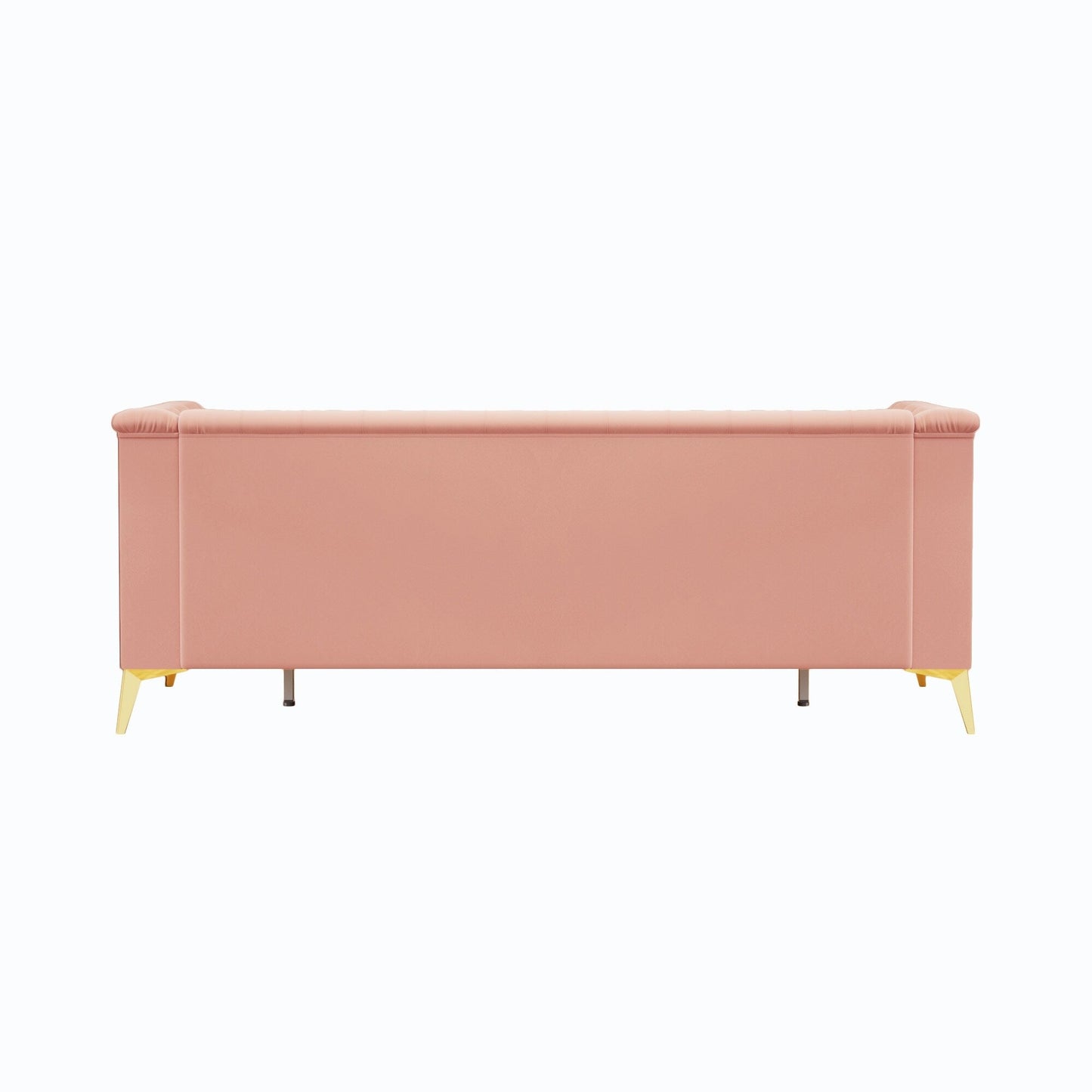 82'' Velvet 3 Seater Chesterfield Sofa Couch with Gold Metal Legs, High Rebound Sponge and Removable Cushions