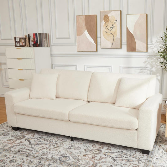 83 Inch Modern 3 Seater Sofa with Deep Seats, Comfortable Cloud Couch for Living Room