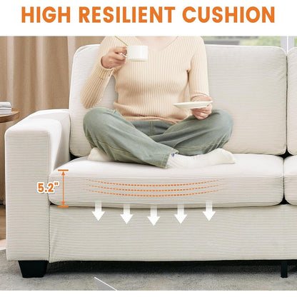 83 Inch Modern 3 Seater Sofa with Deep Seats, Comfortable Cloud Couch for Living Room