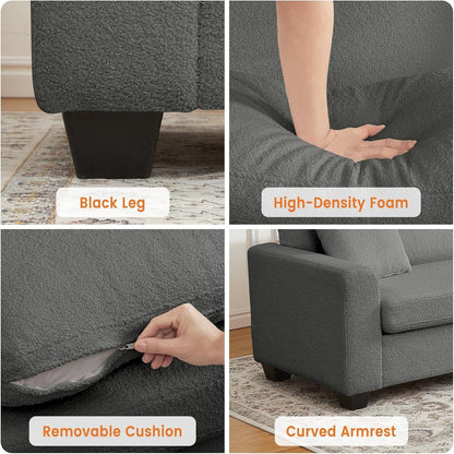 83 Inch Modern 3 Seater Sofa with Deep Seats, Comfortable Cloud Couch for Living Room