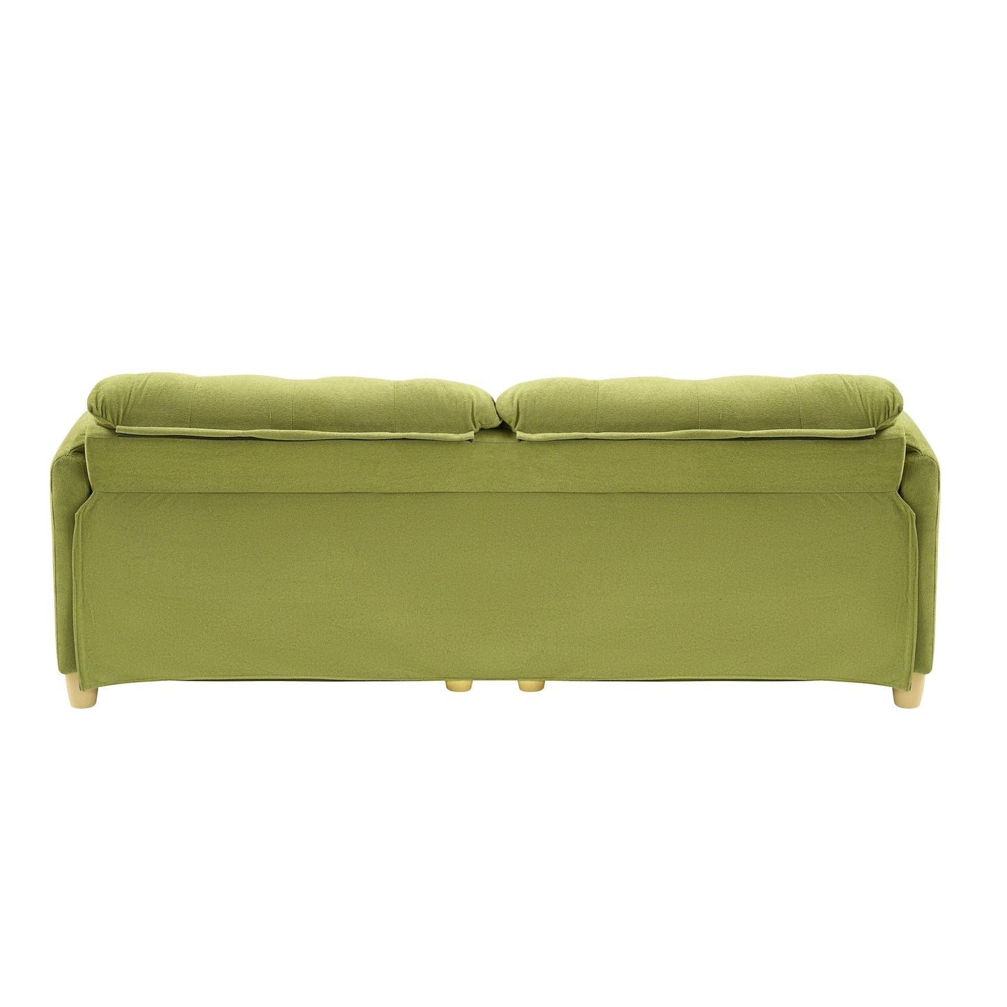 83.1 Flannelette 3-Seater Sofa with High-Density Foam, Solid Wood Frame, Easy Assembly