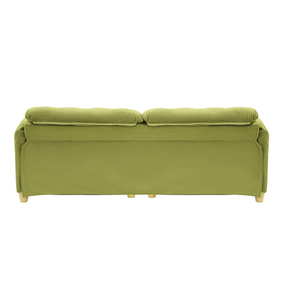 83.1 Flannelette 3-Seater Sofa with High-Density Foam, Solid Wood Frame, Easy Assembly