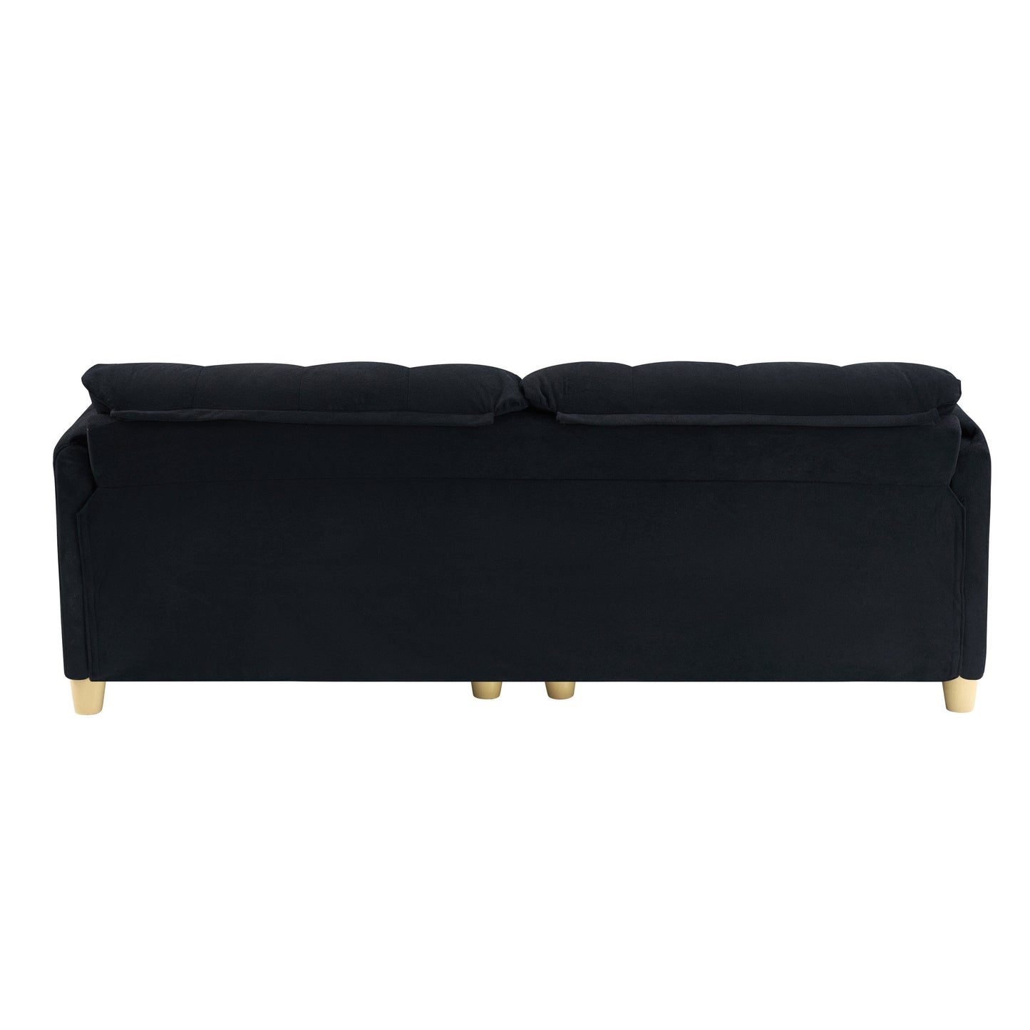 83.1 Flannelette 3-Seater Sofa with High-Density Foam, Solid Wood Frame, Easy Assembly
