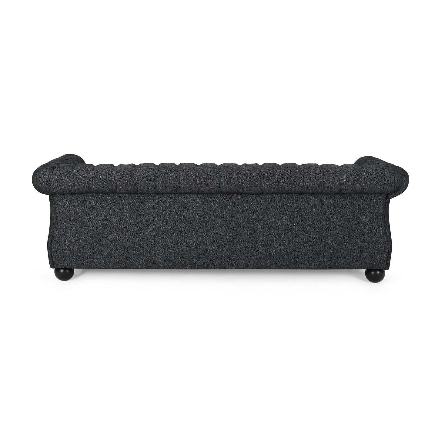 83.3'' Fabric Tufted Sofa with Wood Legs and Removable Cushions