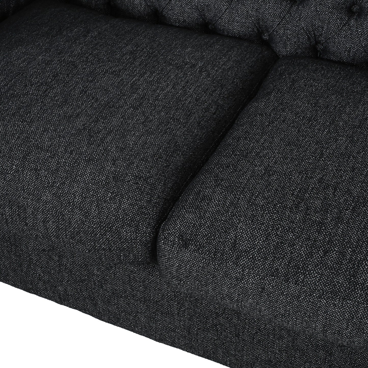 83.3'' Fabric Tufted Sofa with Wood Legs and Removable Cushions