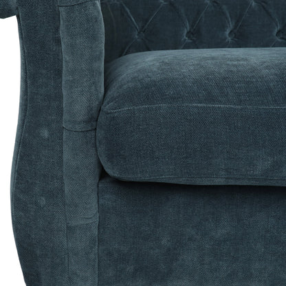 83.3'' Fabric Tufted Sofa with Wood Legs and Removable Cushions