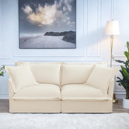 83.4 Chenille Modular 3-Seat Sofa with Removable Washable Covers, 300lb Capacity