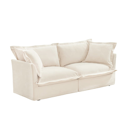 83.4 Chenille Modular 3-Seat Sofa with Removable Washable Covers, 300lb Capacity