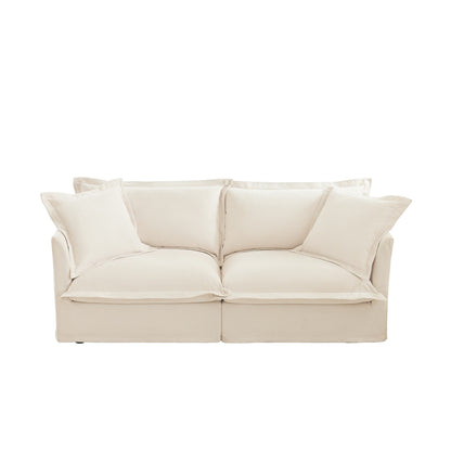 83.4 Chenille Modular 3-Seat Sofa with Removable Washable Covers, 300lb Capacity