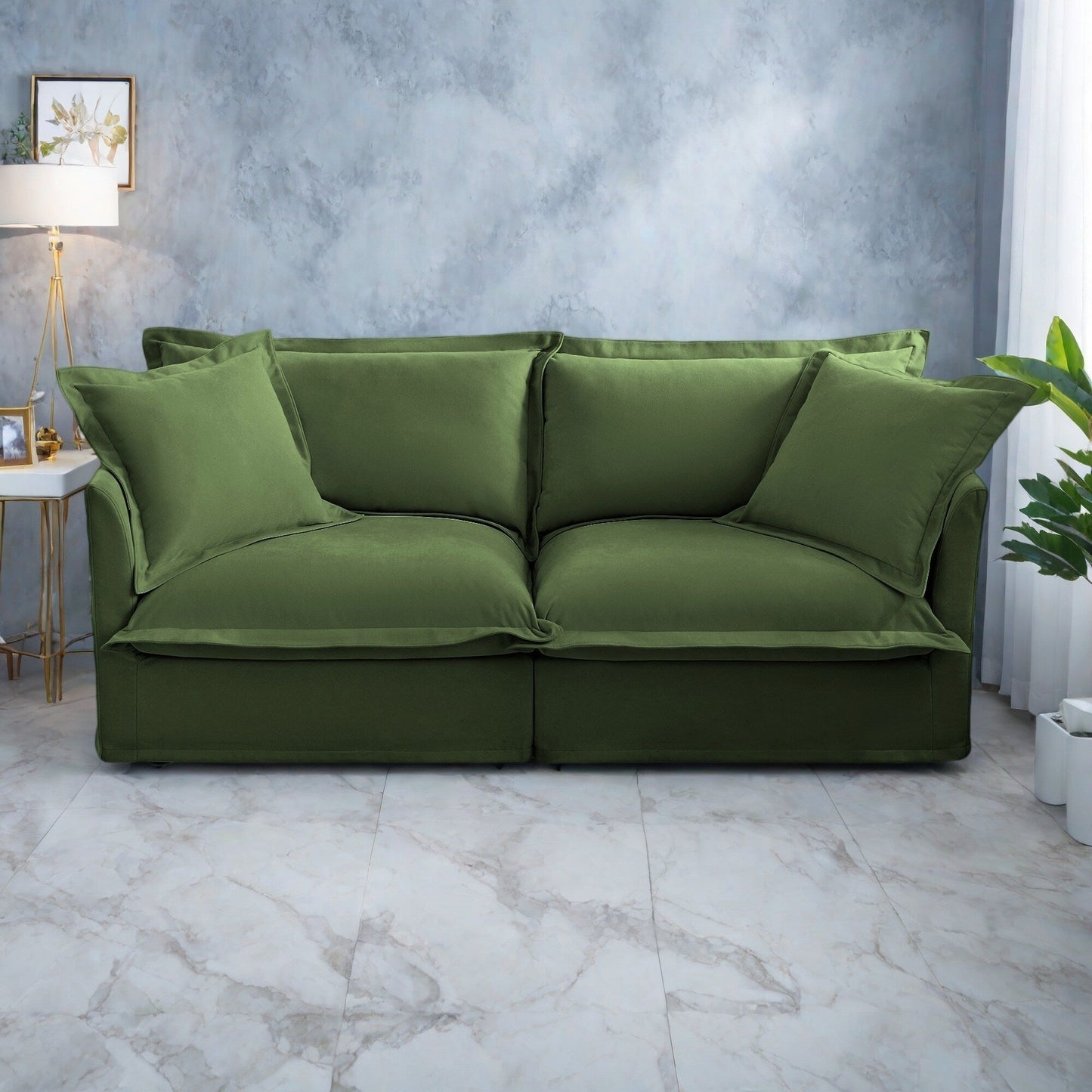 83.4 Chenille Modular 3-Seat Sofa with Removable Washable Covers, 300lb Capacity