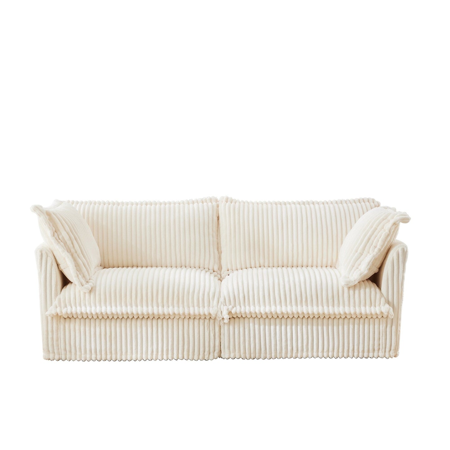 83.4 Corduroy 2-Seater Soft Multiple Sofa with Big Pillows for Living Room