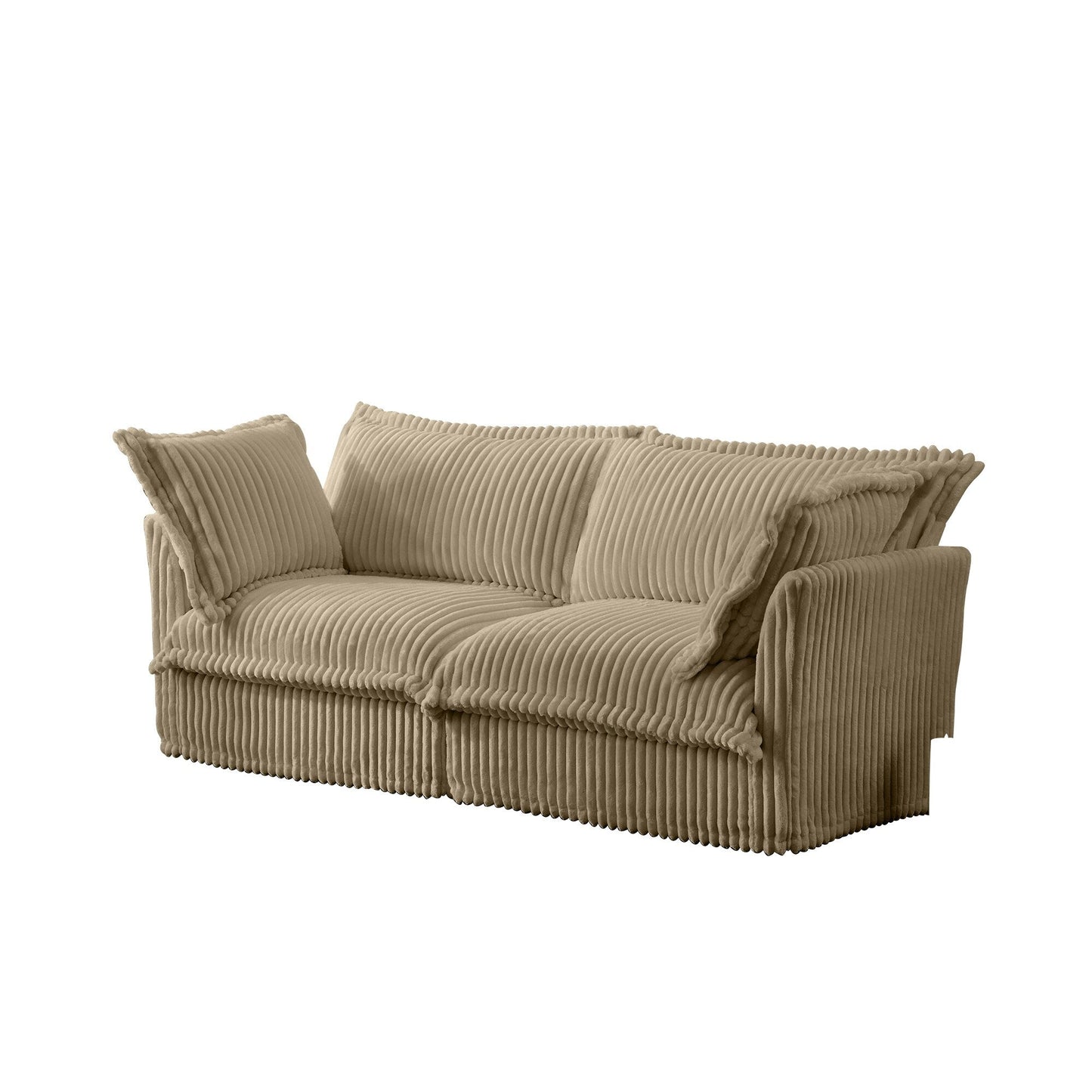 83.4 Corduroy 2-Seater Soft Multiple Sofa with Big Pillows for Living Room