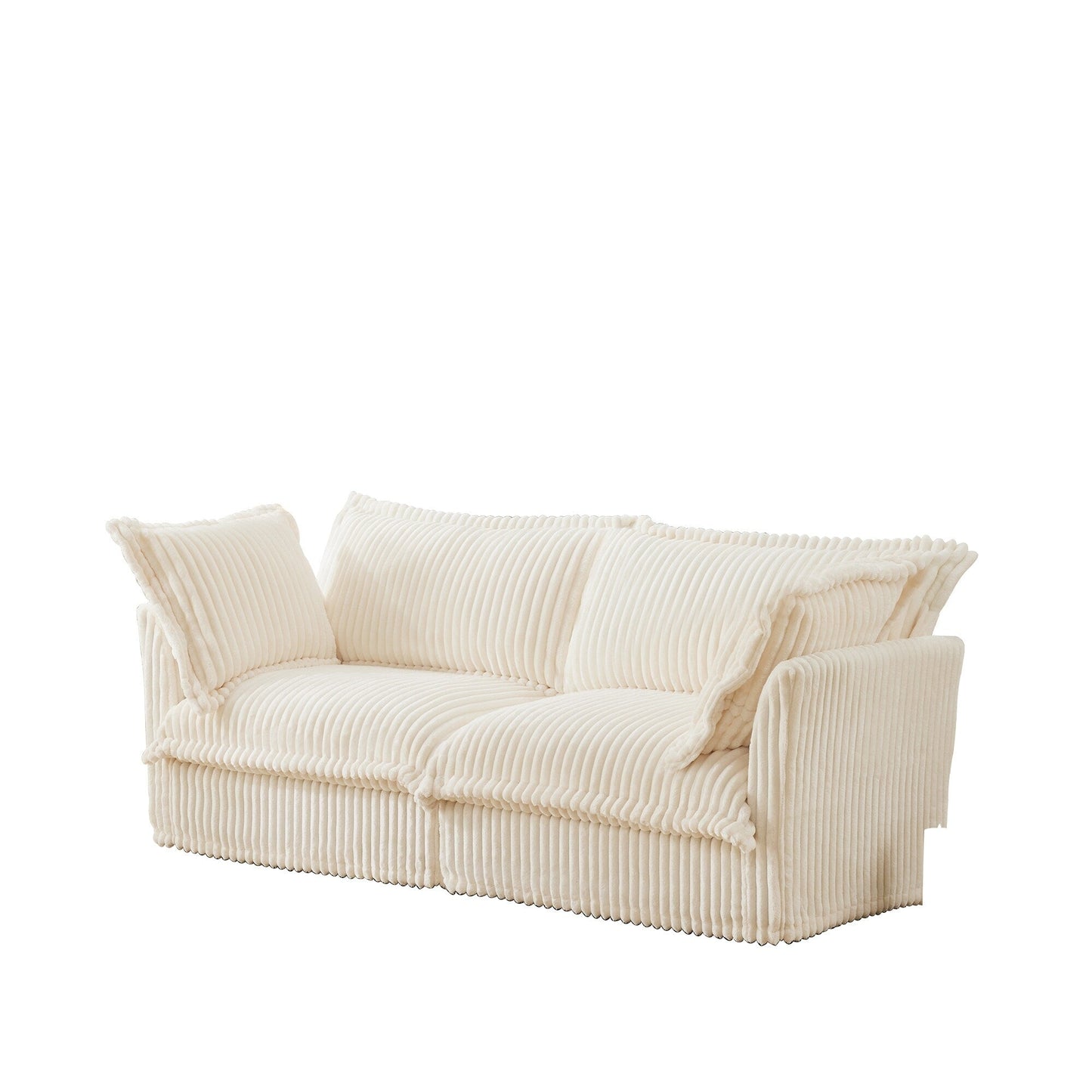 83.4 Corduroy 2-Seater Soft Multiple Sofa with Big Pillows for Living Room