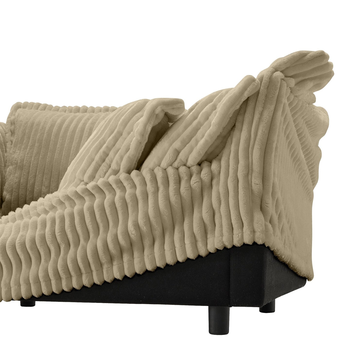 83.4 Corduroy 2-Seater Soft Multiple Sofa with Big Pillows for Living Room