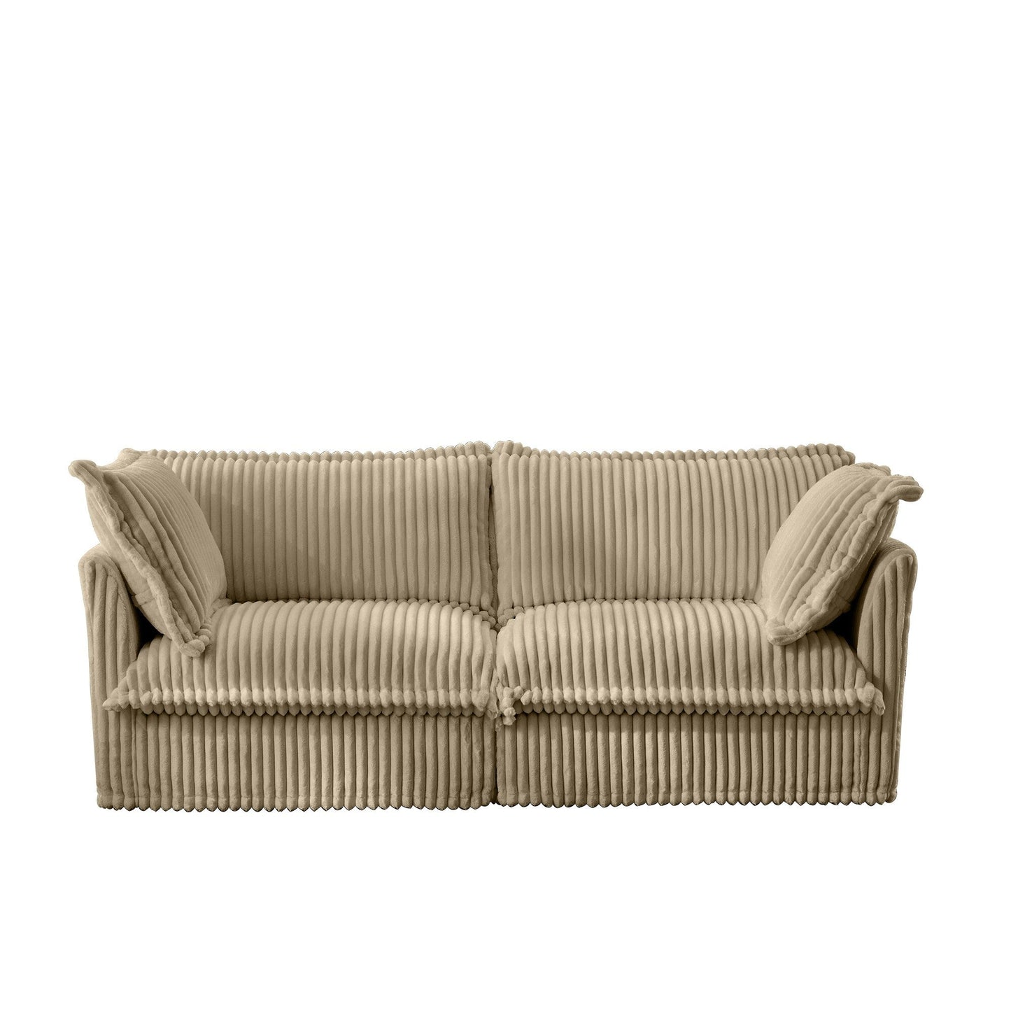 83.4 Corduroy 2-Seater Soft Multiple Sofa with Big Pillows for Living Room
